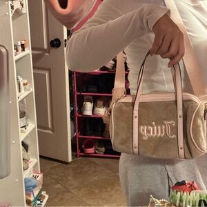 Juicy Couture Tan and Pink Shoulder Bag